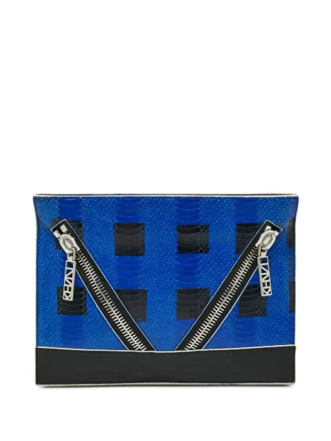 Kenzo Pre-Owned Kalifornia python-embossed clutch bag Blue 1302355