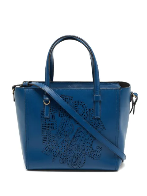 Ferragamo Pre-Owned Bonnie laser-cut tote bag Blue 1281903