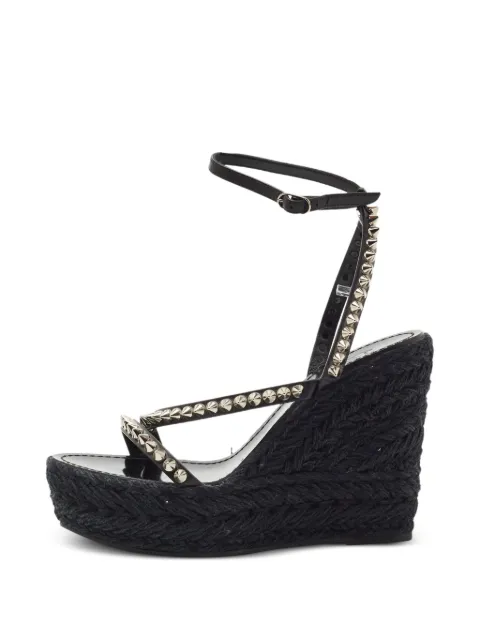Christian Louboutin Pre-Owned Mafaldina Zeppa spiked wedge sandals Black 1353162