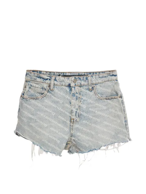 Alexander Wang Bite logo-print denim shorts Blue 1225016
