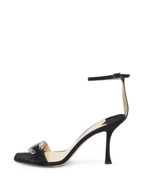 Jimmy Choo Pre-Owned Marsai crystal-embellished heeled sandals Black 1305463