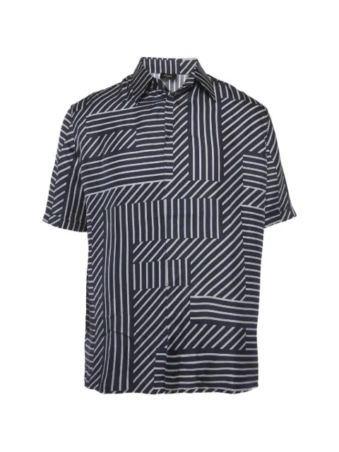 Fendi Pre-Owned striped silk shirt Blue 1316426