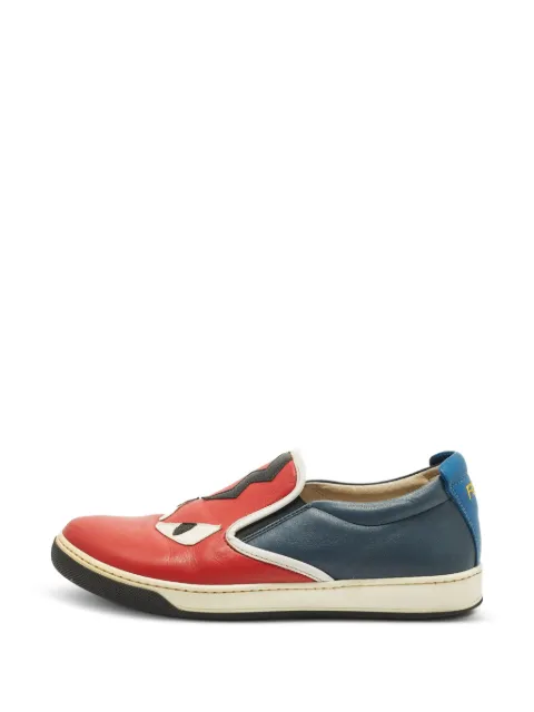 Fendi Pre-Owned Monster Eyes leather sneakers Red 1304298