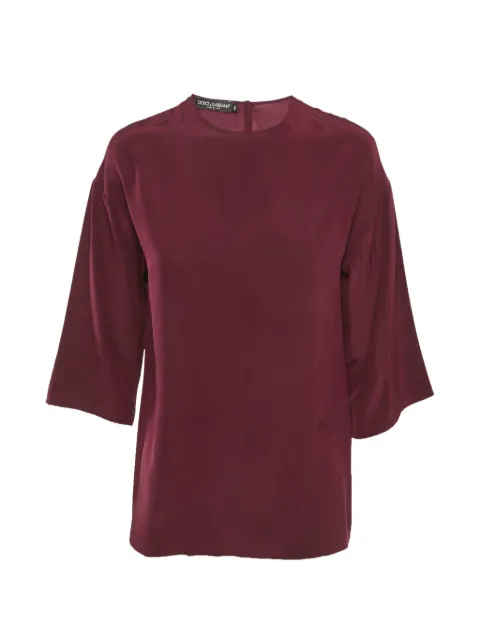 Dolce & Gabbana Pre-Owned round-neck silk blouse Red 1275535
