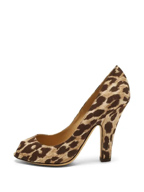 Dolce & Gabbana Pre-Owned leopard-print peep-toe pumps Brown 1314911