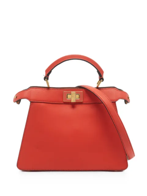 Fendi Pre-Owned 2021 small Peekaboo Iseeu handbag Orange 1346795