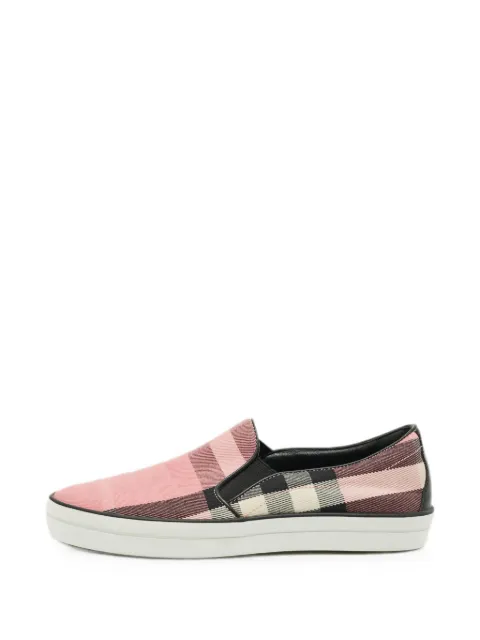 Burberry Pre-Owned Gauden check-pattern slip-on sneakers Pink 1308776