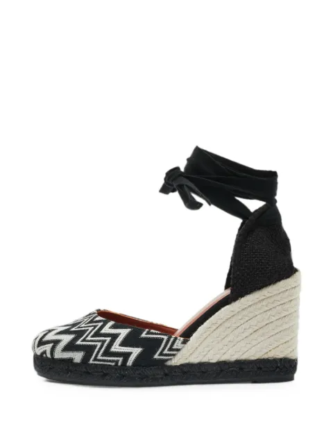 Missoni Pre-Owned chevron-design espadrilles Black 1360139
