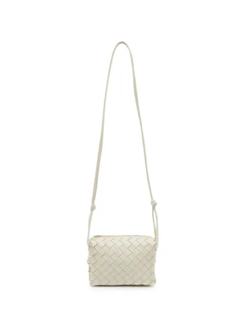 Bottega Veneta Pre-Owned Bottega Veneta Loop Mini White Intrecciato Leather Camera Bag Neutrals 1348301
