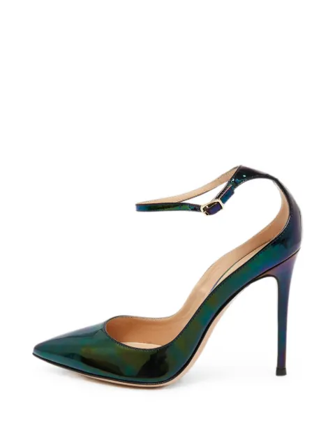 Gianvito Rossi Iridescent leather heeled pumps Black 1304128