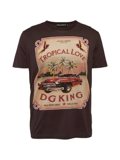 Dolce & Gabbana Pre-Owned graphic-print T-shirt Brown 1292304