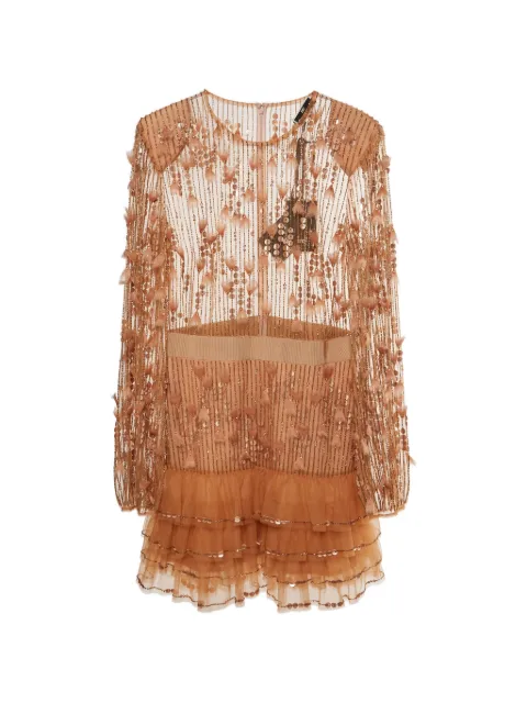 Elisabetta Franchi embroidered tulle dress Neutrals 1336203