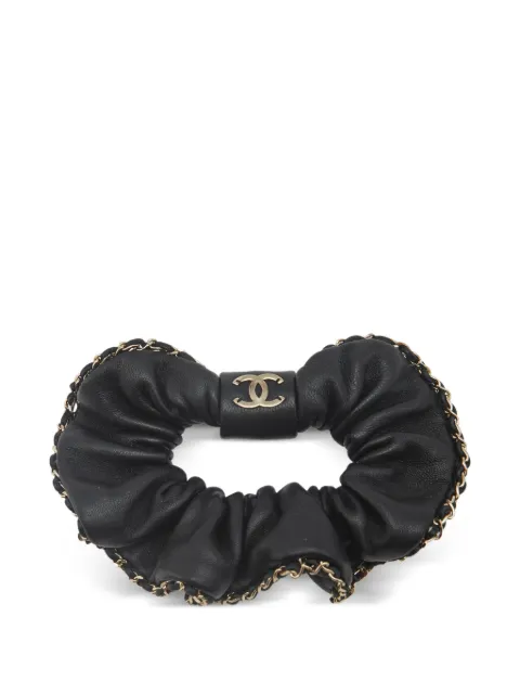 CHANEL Pre-Owned CC chain-trim hair tie Black 1341886