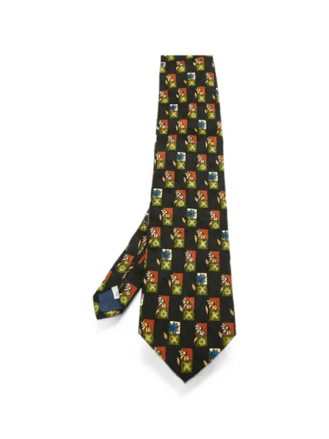 Givenchy Pre-Owned geometric floral-print tie Black 1341770