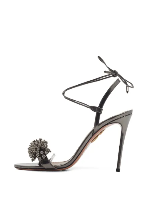 Aquazzura Monaco embellished ankle strap sandals Grey 1331358