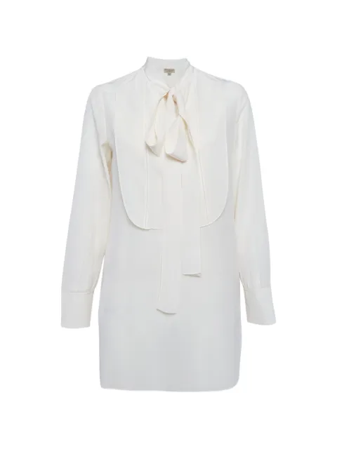 Burberry Pre-Owned neck-tie long-sleeve blouse White 1304738