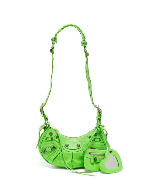 Balenciaga Pre-Owned Le Cagole croc-embossed shoulder bag Green 1277421
