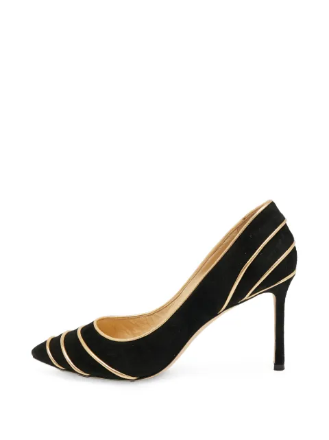 Jimmy Choo Pre-Owned Romy leather-trim pumps Black 1334748