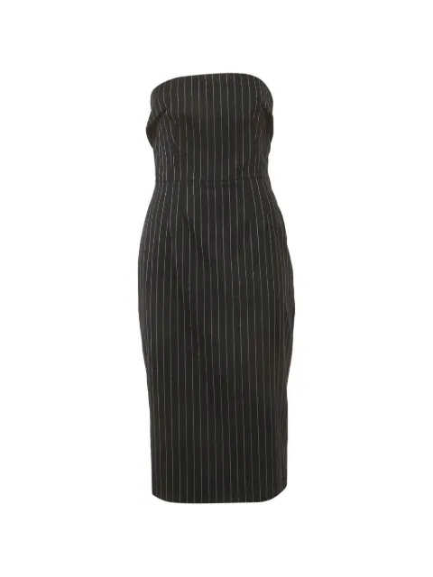 Dolce & Gabbana Pre-Owned pinstripe strapless midi dress Black 1318597