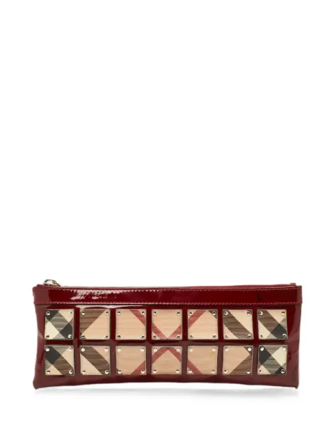 Burberry Pre-Owned Super Nova Check clutch bag Red 1319143