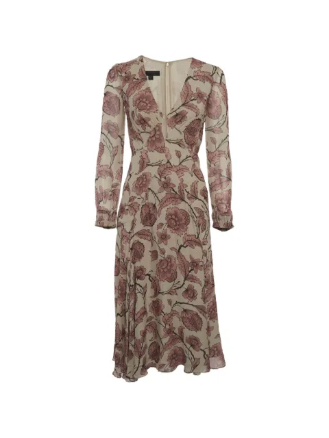 Burberry Pre-Owned floral-print flared midi dress Neutrals 1310520
