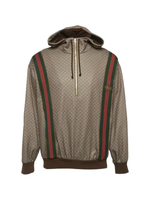 Gucci Pre-Owned Monogram Web trim hoodie Neutrals 1317967