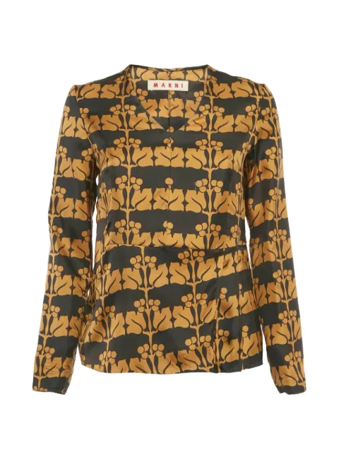 Marni Pre-Owned printed silk blouse Black 1260374