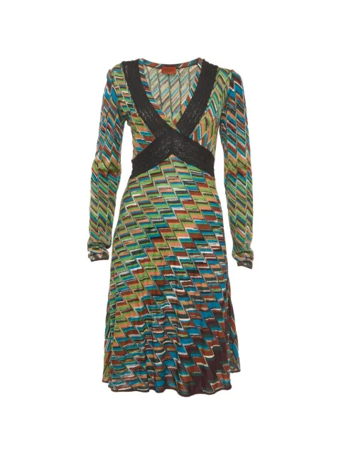 Missoni Pre-Owned zig-zag knit midi dress Blue 1305813