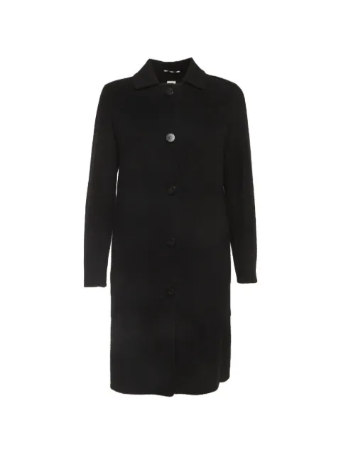 Hermès Pre-Owned cashmere button-up coat Black 1293430