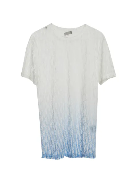Christian Dior Pre-Owned Oblique sheer T-shirt White 1290039
