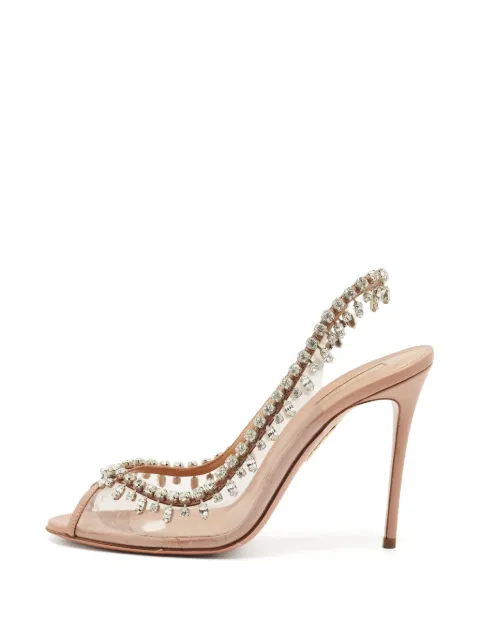Aquazzura Temptation crystal-embellished sandals White 1344598