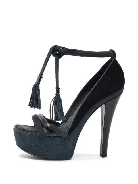 Louis Vuitton Pre-Owned tassel-detail platform pumps Blue 1357997
