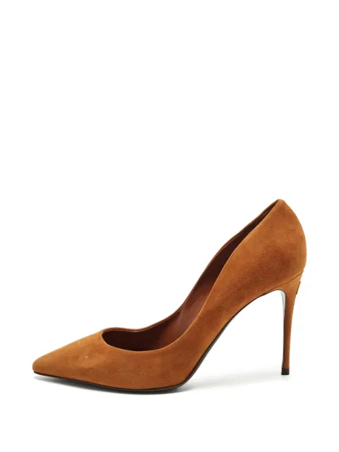 Dolce & Gabbana Pre-Owned DG plaque pointed-toe pumps Brown 1289882