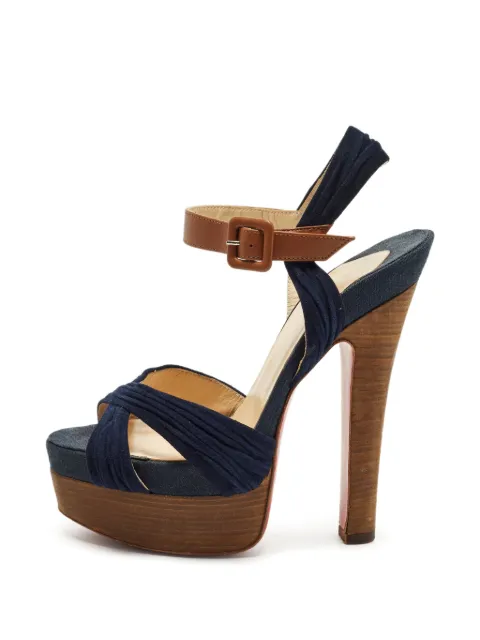 Christian Louboutin Pre-Owned ankle-strap platform sandals Blue 1275603
