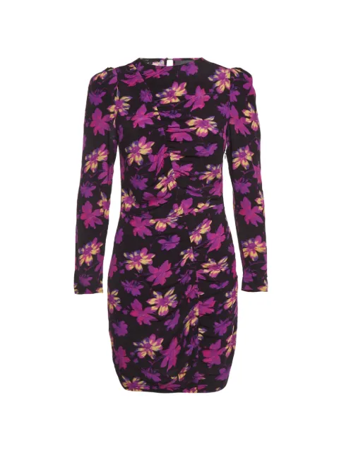 Maje mini floral-print ruched dress Black 1301477