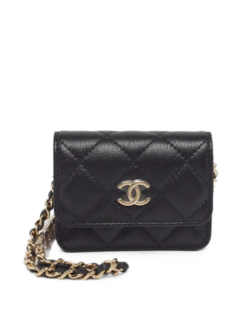 CHANEL Pre-Owned 2021 quilted wallet on chain Black 1307243