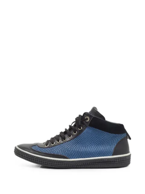 Jimmy Choo Pre-Owned Belgravia python-embossed lace-up sneakers Black 1344445