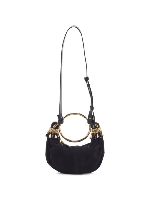 Chloé Pre-Owned mini Bracelet bead-embellished shoulder bag Black 1336392