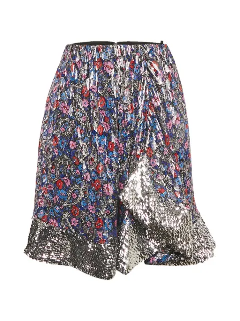 Isabel Marant Vintage sequin-trimmed brocade mini skirt Black 1264166