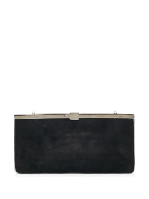Christian Louboutin Pre-Owned Palmette suede clutch bag Black 1272340