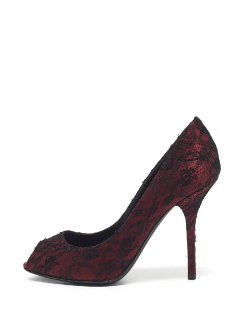 Dolce & Gabbana Pre-Owned lace peep-toe pumps Red 1329866