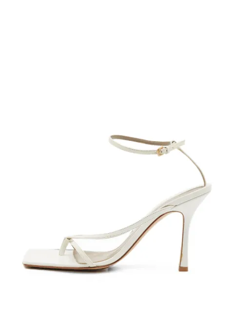 Bottega Veneta Pre-Owned Stretch square-toe sandals White 1347098