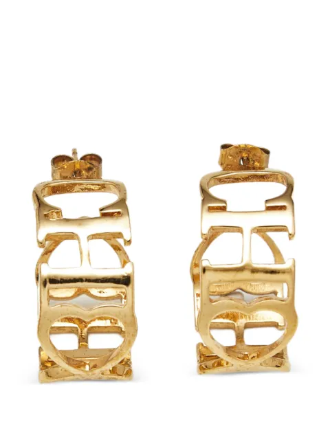 Carolina Herrera Vintage CH-motif hoop earrings Gold 1324168