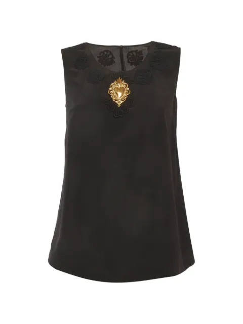 Dolce & Gabbana Pre-Owned Sacred Heart embellished top Black 1324062