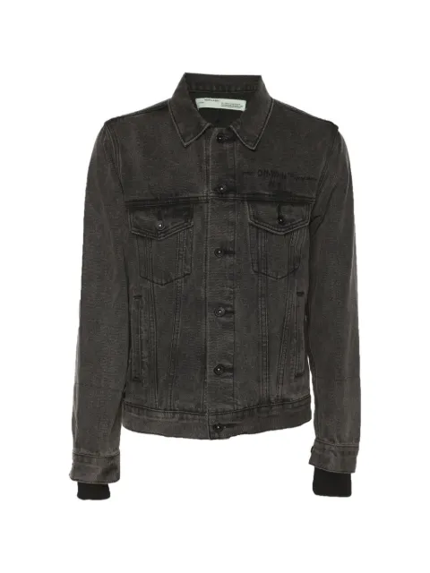 Off-White Pre-Owned logo-print denim jacket Grey 1316728
