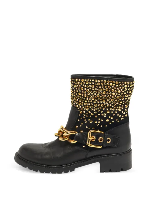 Giuseppe Zanotti Vintage studded chain-link ankle boots Black 1278415