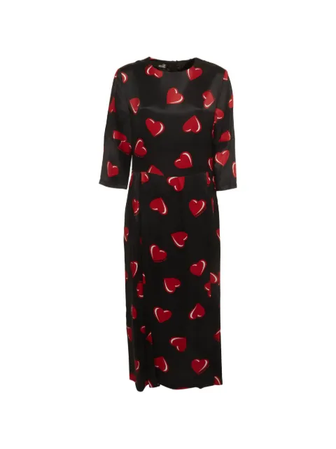 Love Moschino midi heart-print flared dress Black 1301434