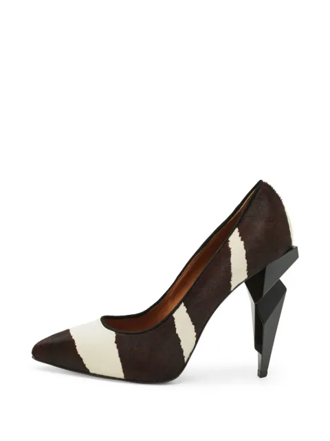 Fendi Pre-Owned zebra-print diamond-heel pumps Brown 1312593