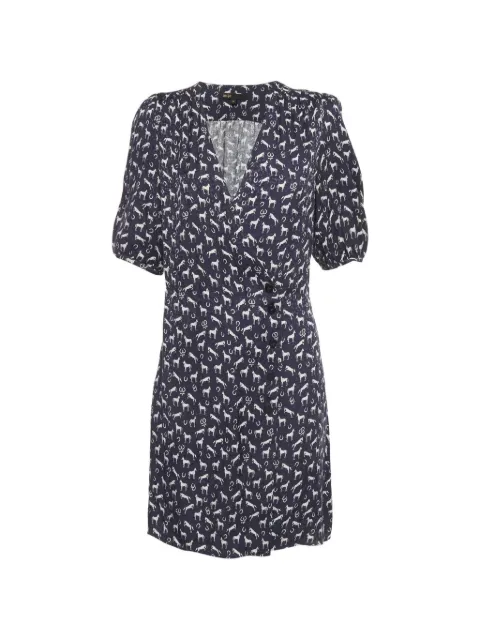 Maje horse-print midi dress Blue 1286764
