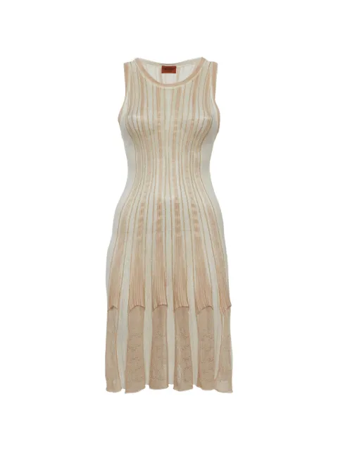 Missoni Pre-Owned lurex knit flared mini dress Neutrals 1312054